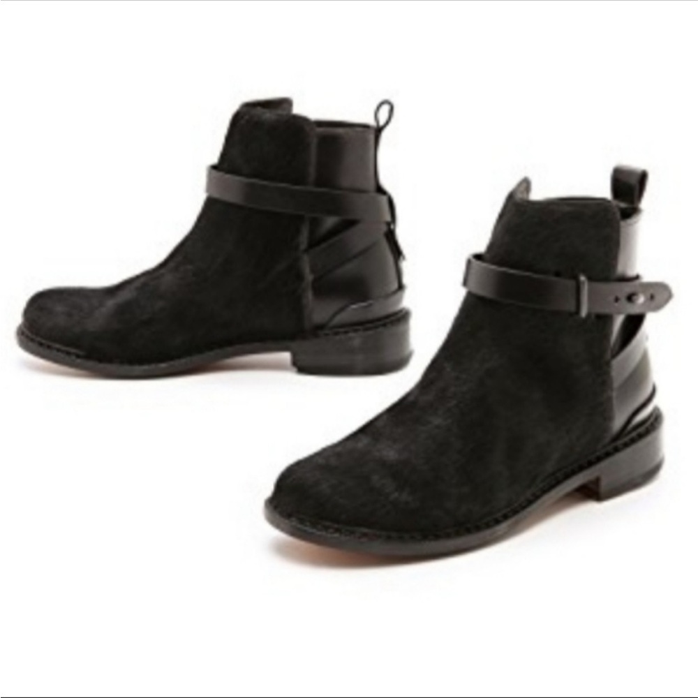 Rag & Bone Driscoll Chelsea black fur/leather boot 37